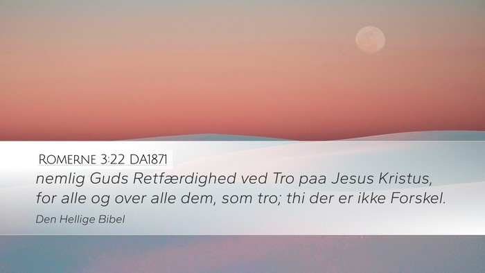 Romerne 3:22 DA1871 Bible Verse Image