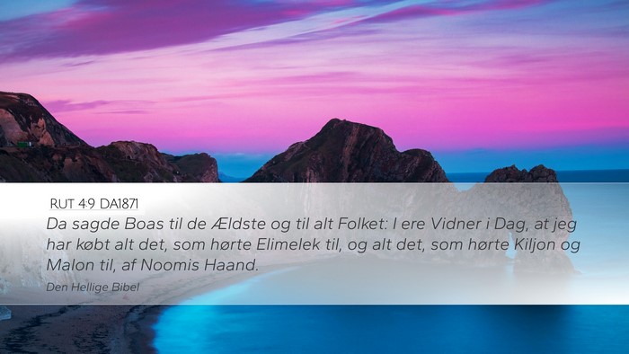 Rut 4:9 DA1871 Desktop Wallpaper - Da sagde Boas til de Ældste og til alt Folket: I - Desktop Bible Verse Wallpaper