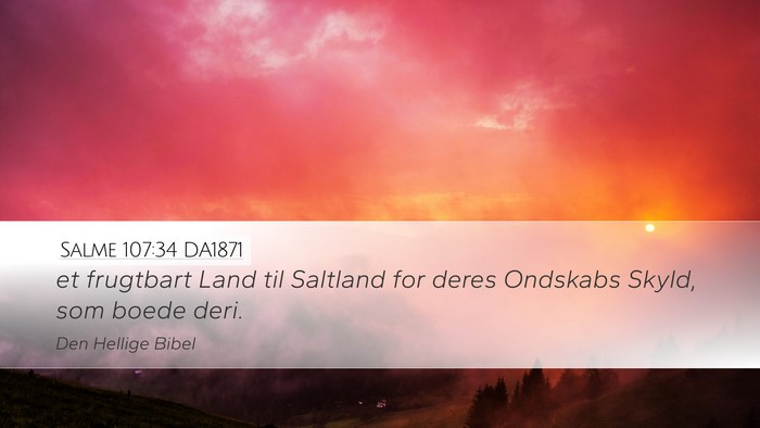 Salme 107:34 DA1871 Bible Verse Image
