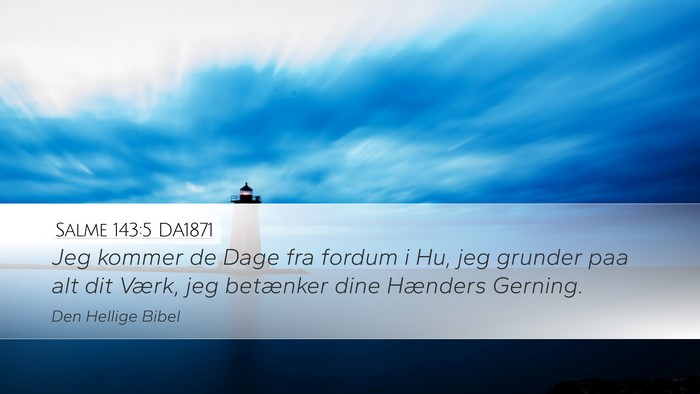 Salme 143:5 DA1871 Desktop Wallpaper - Jeg kommer de Dage fra fordum i Hu, jeg grunder - Desktop Bible Verse Wallpaper