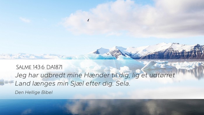 Salme 143:6 DA1871 Desktop Wallpaper - Jeg har udbredt mine Hænder til dig, lig et - Desktop Bible Verse Wallpaper