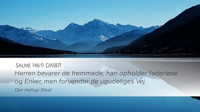Salme 146:9 DA1871 Desktop Wallpaper - Herren bevarer de fremmede; han opholder - Desktop Bible Verse Wallpaper