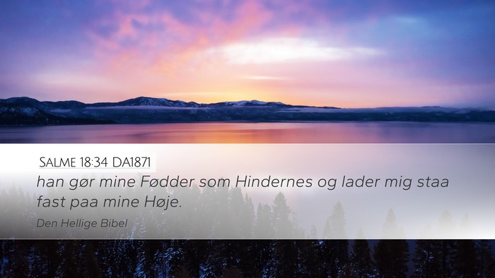 Salme 18:34 DA1871 Bible Verse Image
