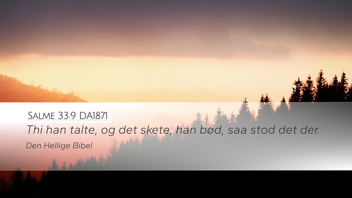 Salme 33:9 DA1871 Bible Verse Image
