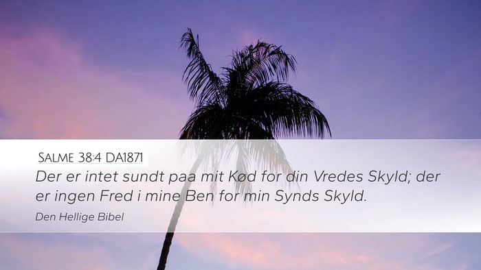 Salme 38:4 DA1871 Desktop Wallpaper - Der er intet sundt paa mit Kød for din Vredes - Desktop Bible Verse Wallpaper