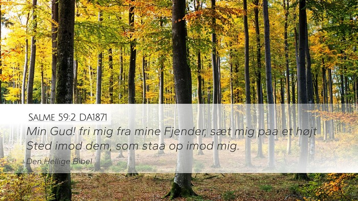 Salme 59:2 DA1871 Desktop Wallpaper - Min Gud! fri mig fra mine Fjender, sæt mig paa - Desktop Bible Verse Wallpaper
