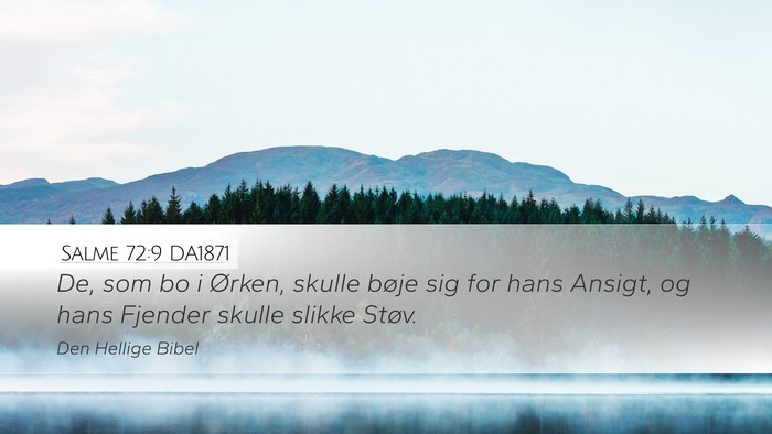 Salme 72:9 DA1871 Desktop Wallpaper - De, som bo i Ørken, skulle bøje sig for hans - Desktop Bible Verse Wallpaper