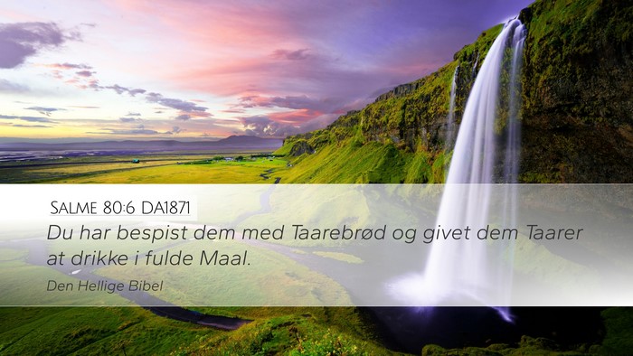 Salme 80:6 DA1871 Desktop Wallpaper - Du har bespist dem med Taarebrød og givet dem - Desktop Bible Verse Wallpaper