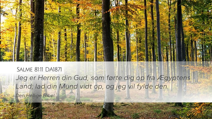 Salme 81:11 DA1871 Desktop Wallpaper - Jeg er Herren din Gud, som førte dig op fra - Desktop Bible Verse Wallpaper
