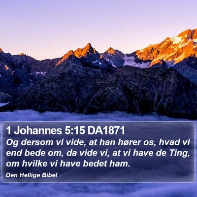 1 Johannes 5:15 DA1871 Bible Verse Image