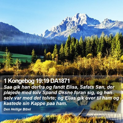 1 Kongebog 19:19 DA1871 Bible Verse Image