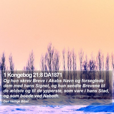 1 Kongebog 21:8 DA1871 Bible Verse Image