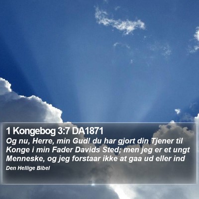 1 Kongebog 3:7 DA1871 Bible Verse Image