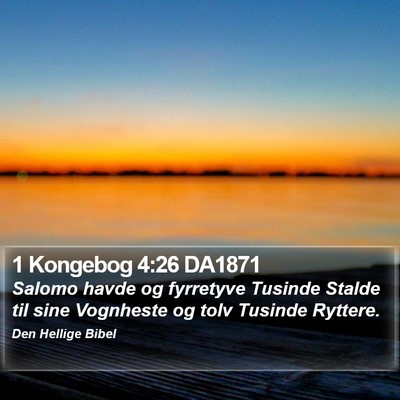 1 Kongebog 4:26 DA1871 Bible Verse Image