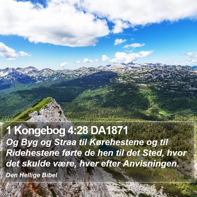1 Kongebog 4:28 DA1871 Bible Verse Image