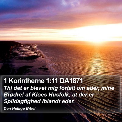 1 Korintherne 1:11 DA1871 Bible Verse Image