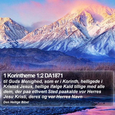 1 Korintherne 1:2 DA1871 Bible Verse Image