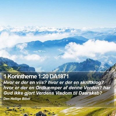 1 Korintherne 1:20 DA1871 Bible Verse Image