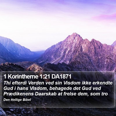 1 Korintherne 1:21 DA1871 Bible Verse Image