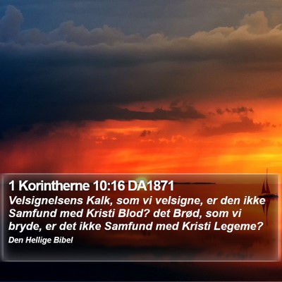 1 Korintherne 10:16 DA1871 Bible Verse Image