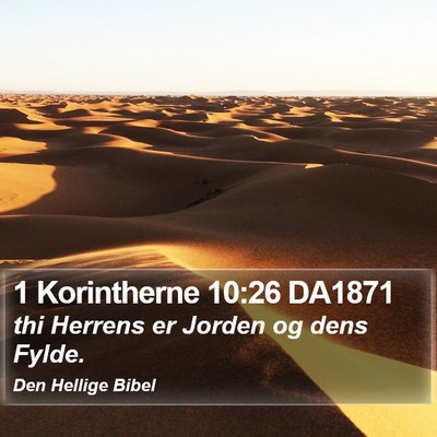 1 Korintherne 10:26 DA1871 Bible Verse Image