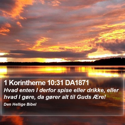 1 Korintherne 10:31 DA1871 Bible Verse Image