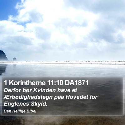 1 Korintherne 11:10 DA1871 Bible Verse Image