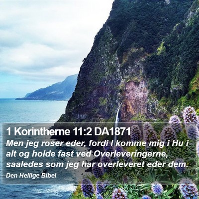 1 Korintherne 11:2 DA1871 Bible Verse Image