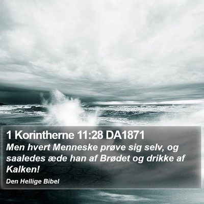 1 Korintherne 11:28 DA1871 Bible Verse Image