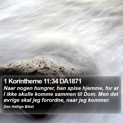 1 Korintherne 11:34 DA1871 Bible Verse Image