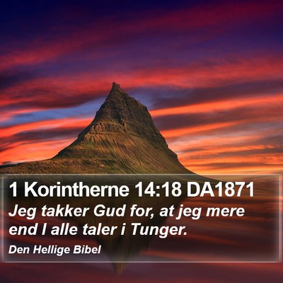 1 Korintherne 14:18 DA1871 Bible Verse Image