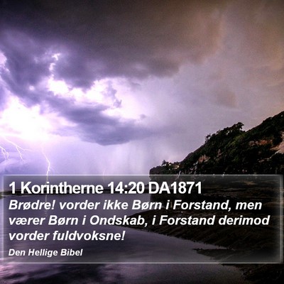 1 Korintherne 14:20 DA1871 Bible Verse Image