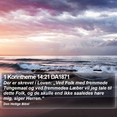1 Korintherne 14:21 DA1871 Bible Verse Image