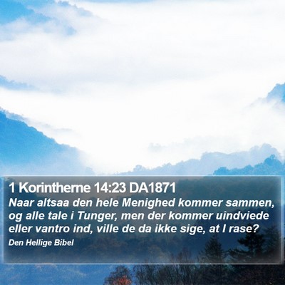 1 Korintherne 14:23 DA1871 Bible Verse Image