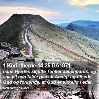 1 Korintherne 14:25 DA1871 Bible Verse Image