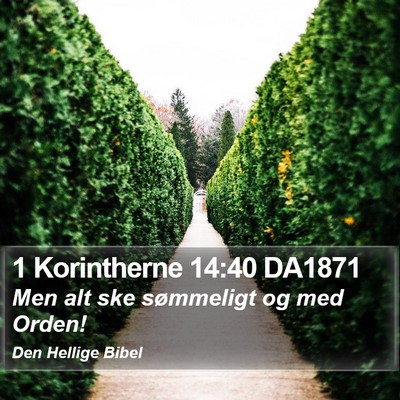 1 Korintherne 14:40 DA1871 Bible Verse Image