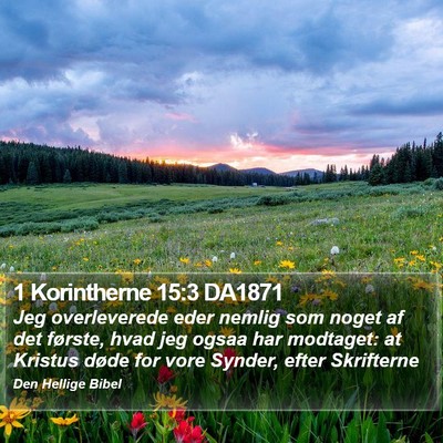 1 Korintherne 15:3 DA1871 Bible Verse Image