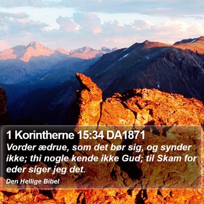 1 Korintherne 15:34 DA1871 Bible Verse Image