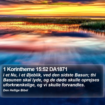 1 Korintherne 15:52 DA1871 Bible Verse Image