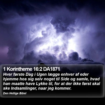 1 Korintherne 16:2 DA1871 Bible Verse Image