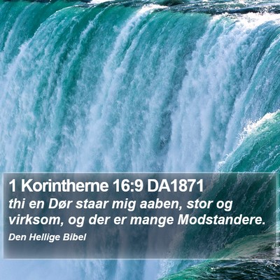 1 Korintherne 16:9 DA1871 Bible Verse Image