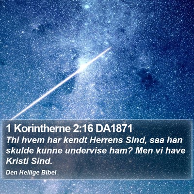 1 Korintherne 2:16 DA1871 Bible Verse Image