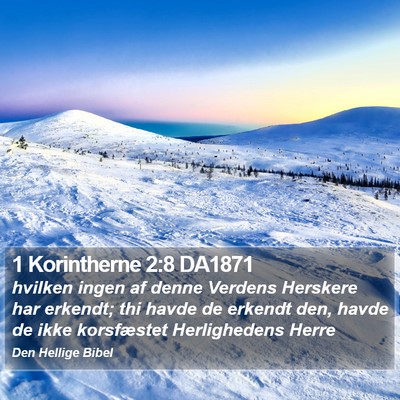 1 Korintherne 2:8 DA1871 Bible Verse Image