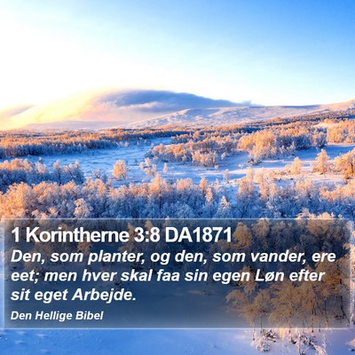 1 Korintherne 3:8 DA1871 Bible Verse Image