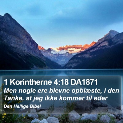 1 Korintherne 4:18 DA1871 Bible Verse Image