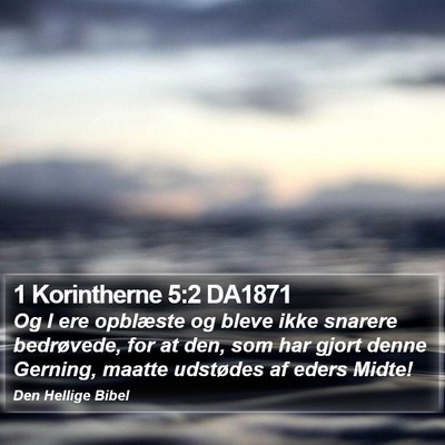 1 Korintherne 5:2 DA1871 Bible Verse Image