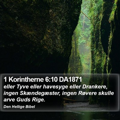 1 Korintherne 6:10 DA1871 Bible Verse Image