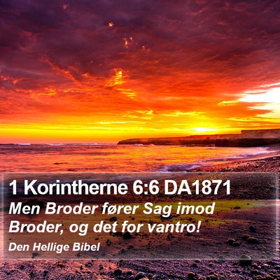 1 Korintherne 6:6 DA1871 Bible Verse Image