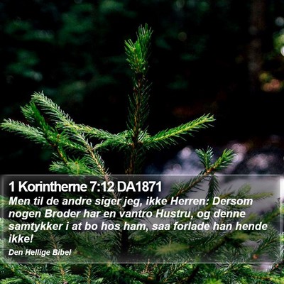 1 Korintherne 7:12 DA1871 Bible Verse Image