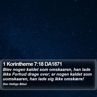 1 Korintherne 7:18 DA1871 Bible Verse Image
